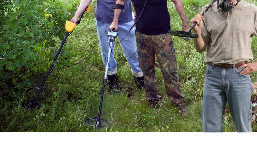 Metalldetektor Schatzsucher Gruppe