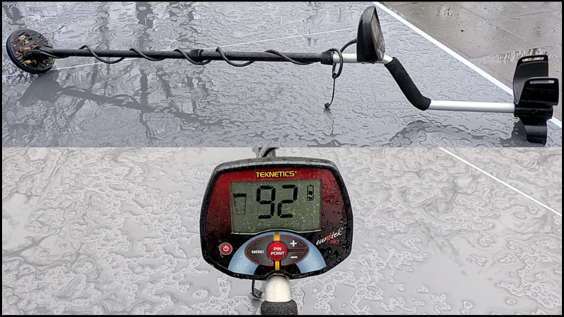 Mit einem Wetterfesten Metalldetektor auch bei Regen suchen.
