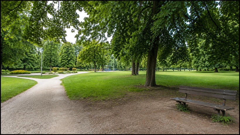 Ruhiger Stadtpark ein typischer Hotspots für Sondler, an denen über Jahrzehnte viele Münzen und Kleinfunde verloren gingen und darauf warten gefunden zu werden.