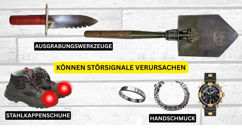 Metalldetektor Störsignale, von eigener Ausrüstung, 