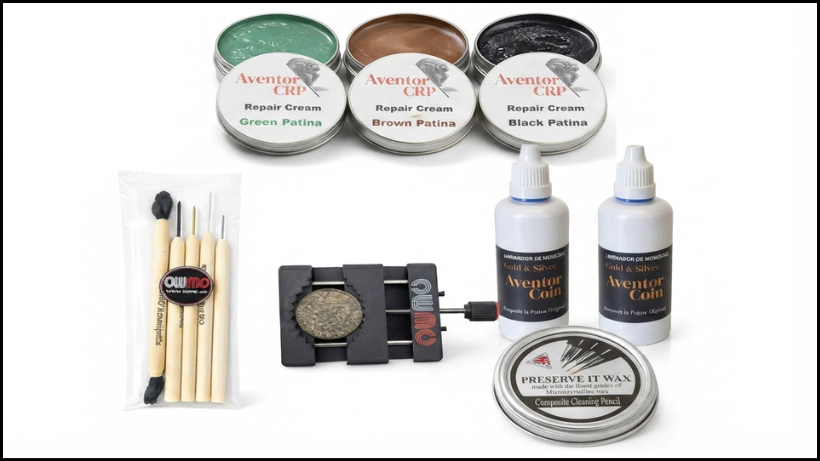 Schonende Reinigungs‑Sets für Münzen: Spezialisierte Werkzeuge wie Composite‑Pencils, Patina‑Creams, sanfte Coin‑Cleaner und Schutzwachs – ideal für Einsteiger, um Funde sicher zu reinigen, ohne die Patina zu beschädigen.