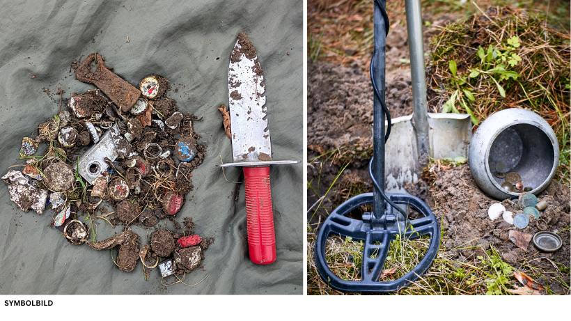 Funde mit Metalldetektor, viel Schrott und Münzen